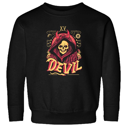 Devil Tarot Skeleton Halloween Occult Sweatshirts