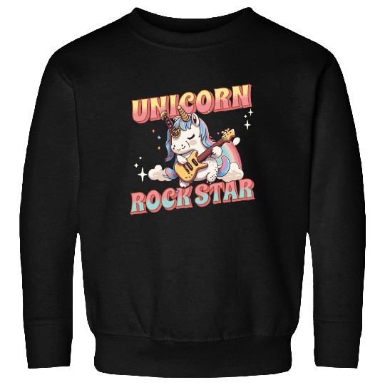Unicorn Rockstar Magical Guitar Rainbow Sweatshirts