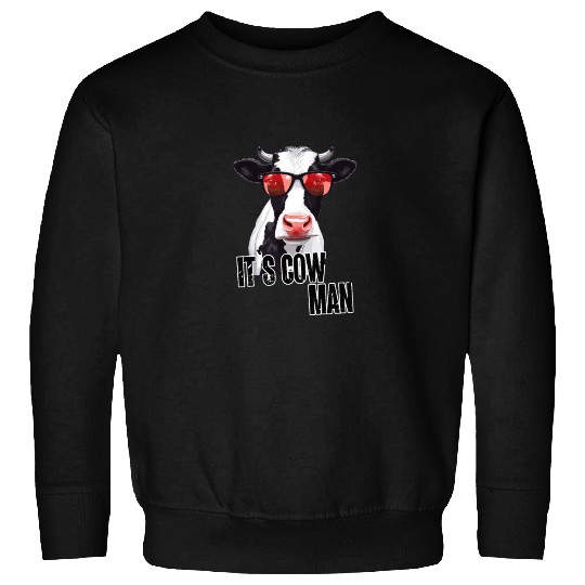 Cow With Sunglasses And Saying Sweatshirts