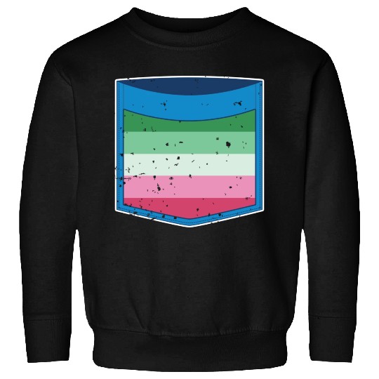 Abrosexual flag breast pocket LGBT Abrosexual Sweatshirts