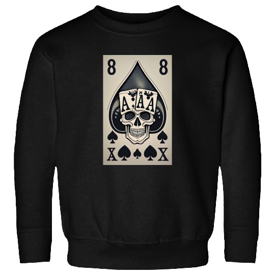 card with skeleton head (halloween design) Sweatshirts