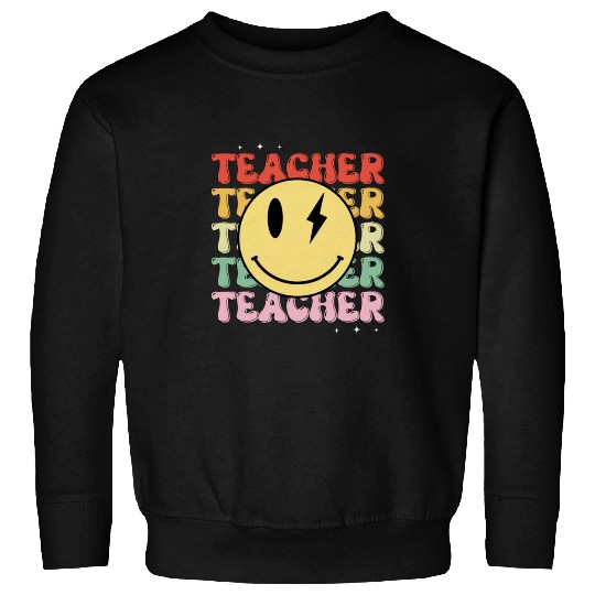 Funny Hippie Face Teacher Sweatshirts
