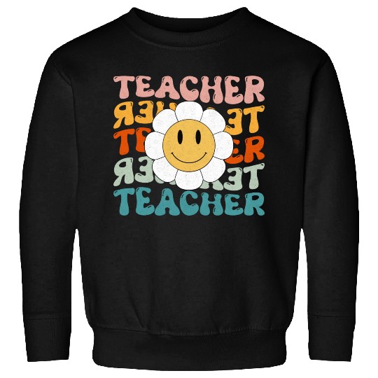 Funny Hippie Face Teacher Sweatshirts
