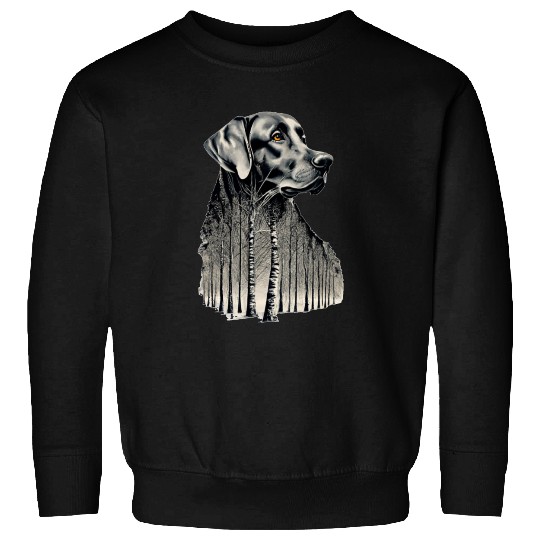 Funny black labrador charcoal drawing Sweatshirts