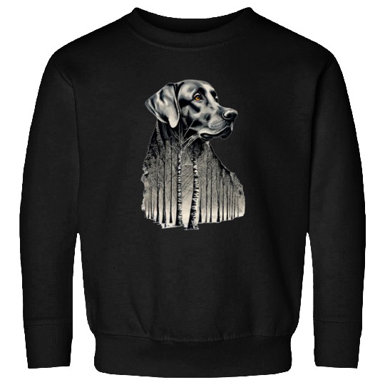 Funny black labrador charcoal drawing Sweatshirts