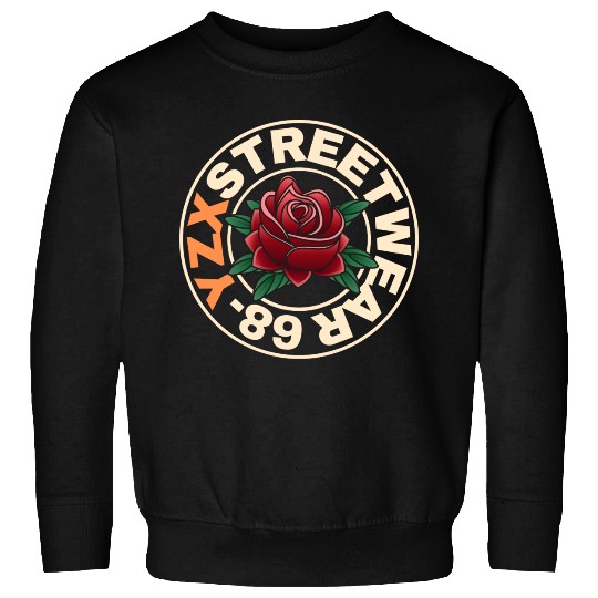 Streetwear red rose Sweatshirts