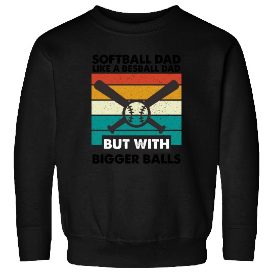 Vintage Softball Dad Like A Baseball Dad Us Flag Sweatshirts