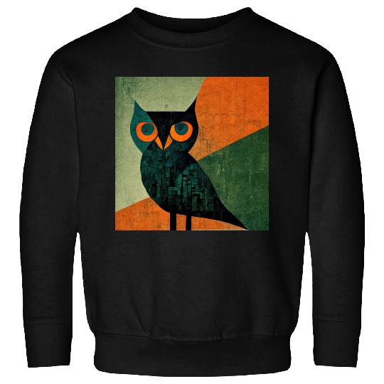 Mod Owl: Orange Beak Owl Sweatshirts