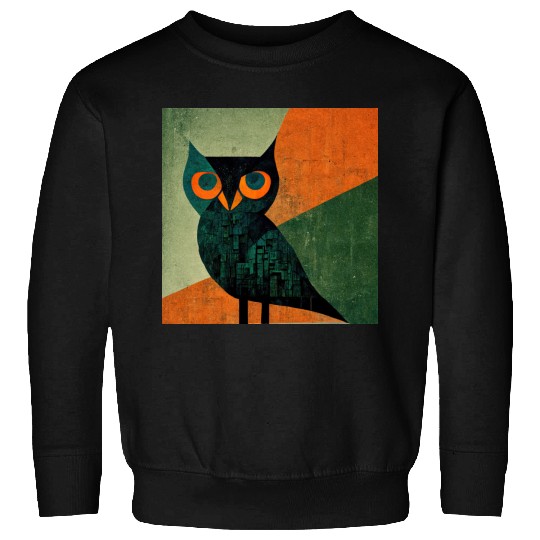 Mod Owl: Orange Beak Owl Sweatshirts