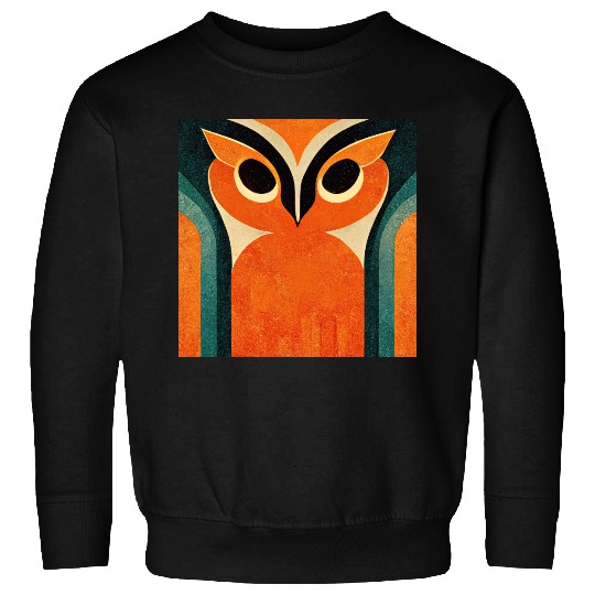 Mod Owl: Big Bold Orange Owl Sweatshirts