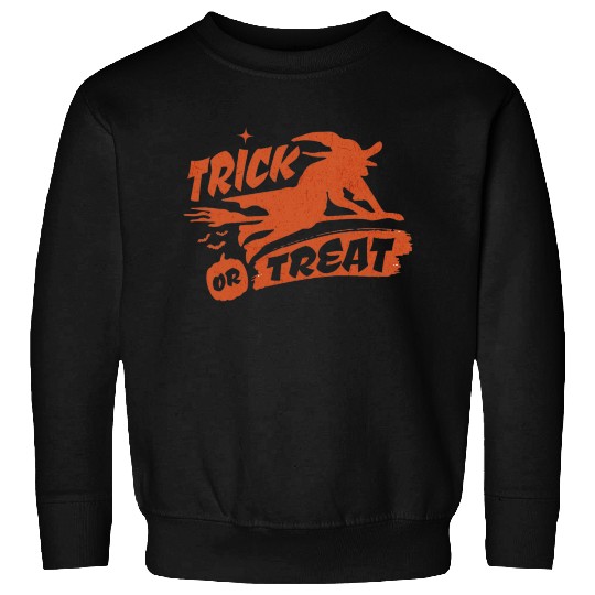 Trick or Treat Orange Witch Halloween Sweatshirts