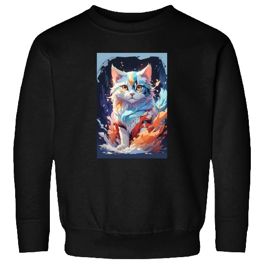 Cute Crystal Fantasy Cat Design Sweatshirts