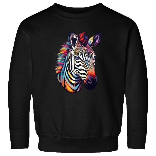 Psychedelic Zebra-Inspired Watercolor Safari Sweatshirts