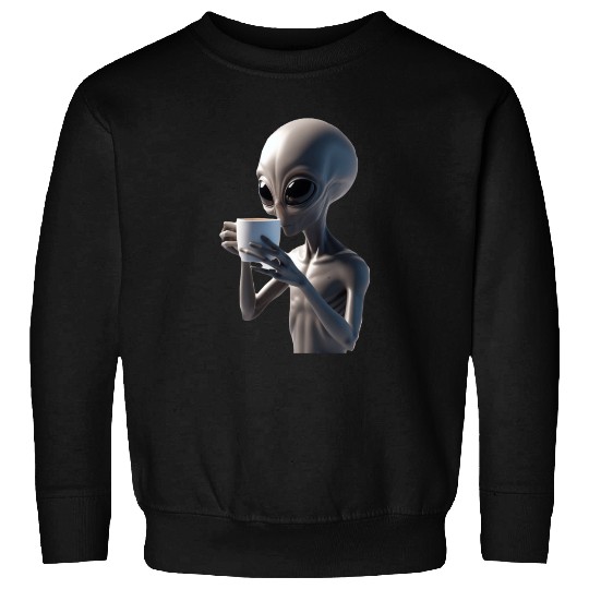 Alien Drinking Coffee Sweatshirts