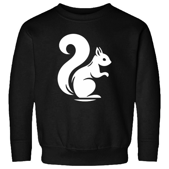 Elegant Squirrel Silhouette: Nature in Shadow Art Sweatshirts