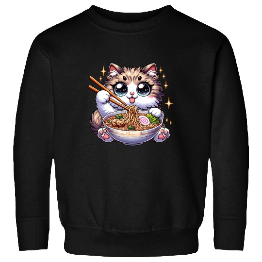 Ramen Cat Neko Noodles Japanese Anime Sweatshirts