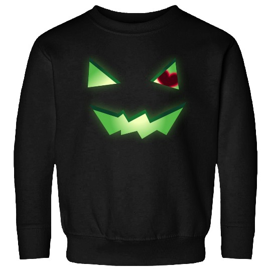 Glowing Green See-Through Jack-O-Lantern w/ Heart Sweatshirts