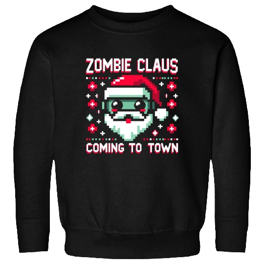 Zombie Claus - Undead Santa with an 8bit Twist Sweatshirts