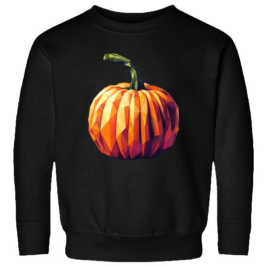 Autumn Magic: Geometric Pumpkin in Polygon Art Sweatshirts