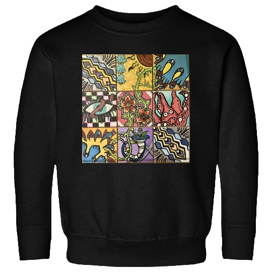 Hand painted wooden squares art by KateToxin Sweatshirts