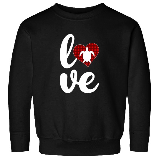 Sea Turtle Lover Buffalo Plaid Love Turtle Sweatshirts