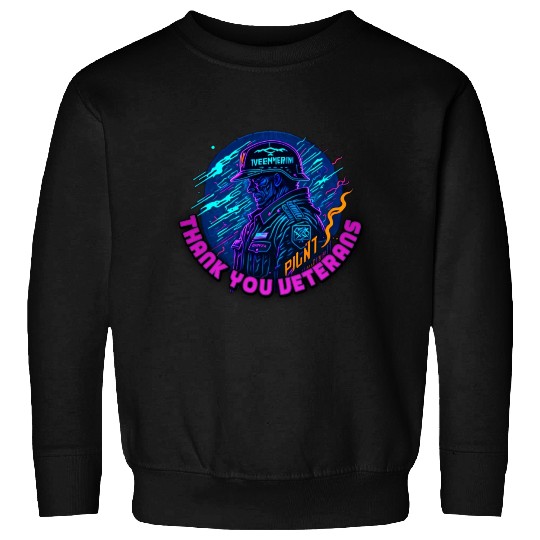 hero A neon Veterans Day vector Sweatshirts