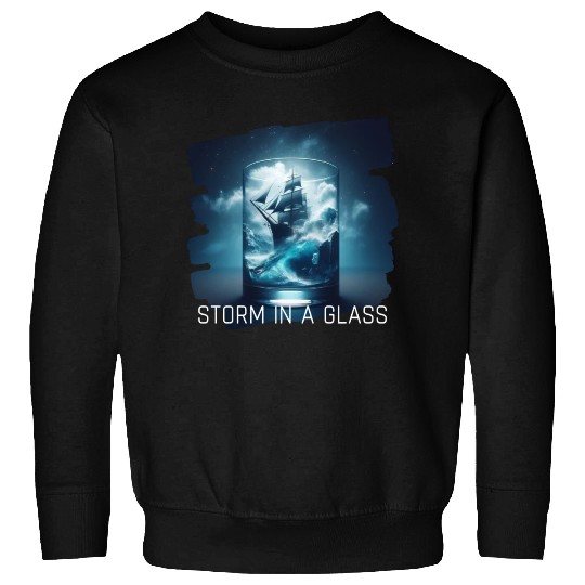 A storm in a glass with a ship Sweatshirts