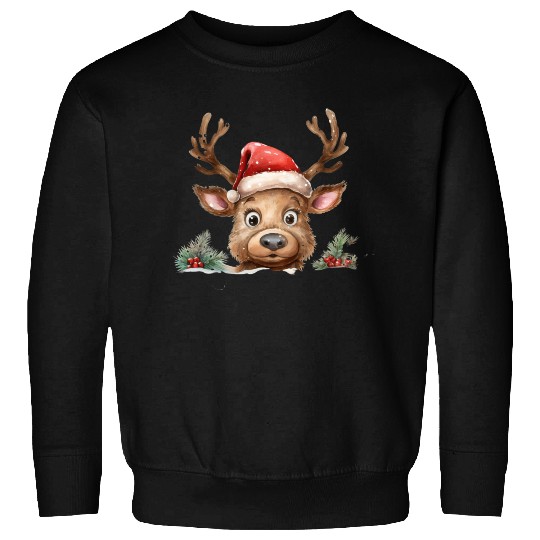 Christmas watercolor Reindeer Sweatshirts