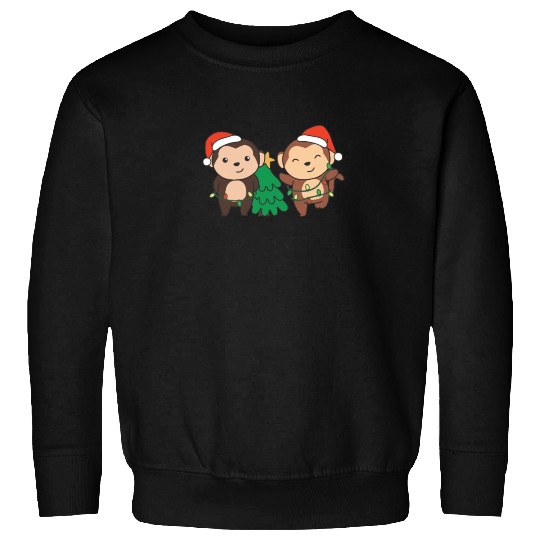 Monkey Christmas Winter Animals Monkeys Sweatshirts