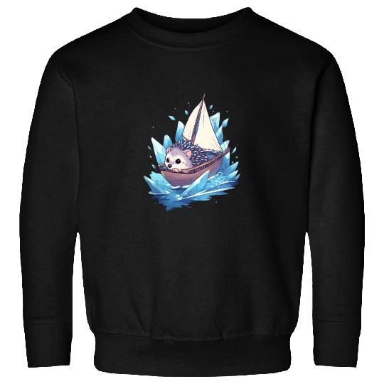 Ice Sailing Hedgehog Ice Sailor Ice Boating Sweatshirts