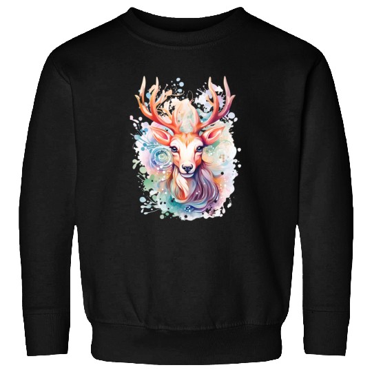 Colorful Reindeer Fantasy: Studio Ghibli Style Sweatshirts