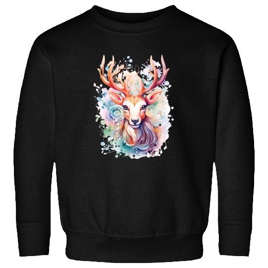 Colorful Reindeer Fantasy: Studio Ghibli Style Sweatshirts
