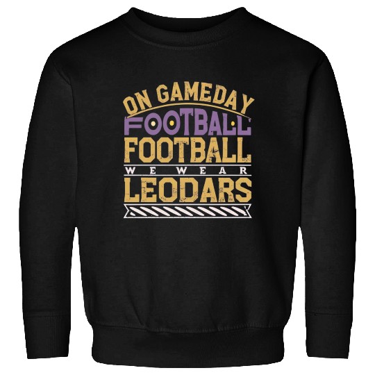 On Gameday FootballWe Wear Purple And Gold Leopard Sweatshirts
