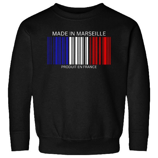 Marseille Barcode France Flag for French People Sweatshirts