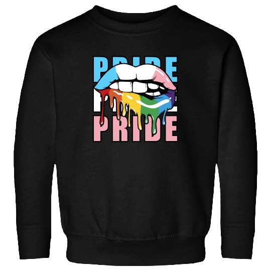 Transgender LGBTQ Flag Dripping Lips Rainbow Pride Sweatshirts