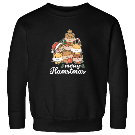Hamster Christmas Tree merry Hamstmas Sweatshirts