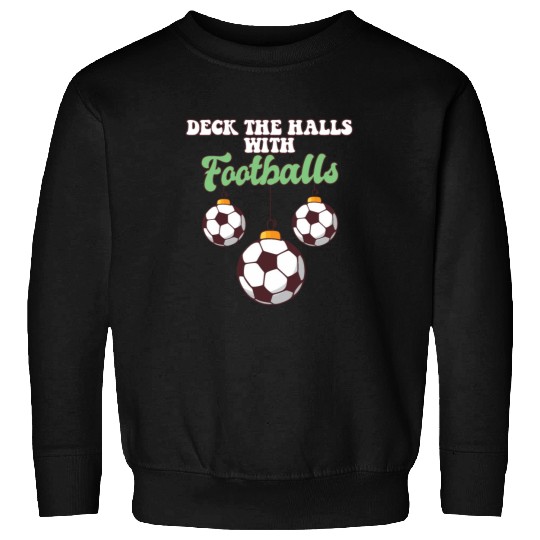 Football Player Coach Christmas Balls Deck The Sweatshirts