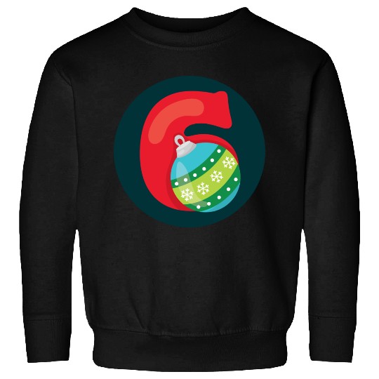 Number 6 Christmas Balls Age Six Sweatshirts