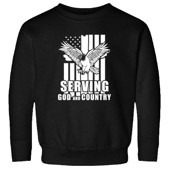 Inspiring Christian Quote US Flag Eagle Patriotic Sweatshirts