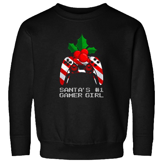 Santa's Number 1 Gamer Girl Christmas Gambling Sweatshirts