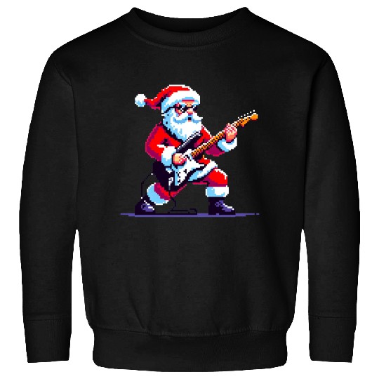 Rocking Santa 8-Bit Pixel Art Sweatshirts