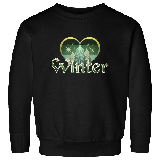 Winter Heart Evergreen Retro Sunset Sweatshirts