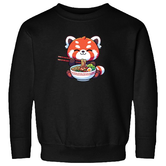 Cute Red Panda Eats Ramen Noodles Red Panda Sweatshirts
