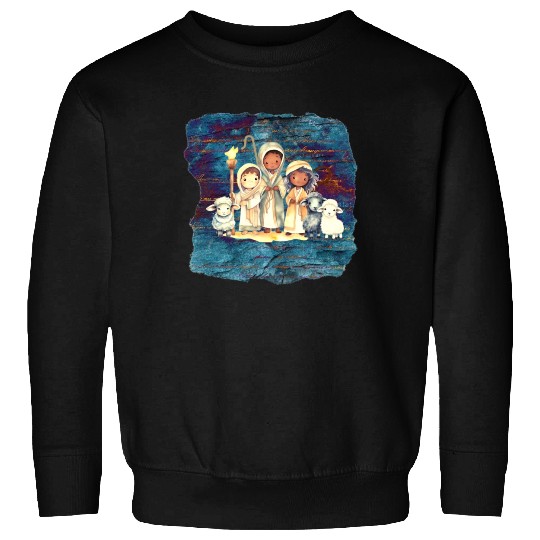 Christmas Nativity Scene Shepherds and Sheep Sweatshirts