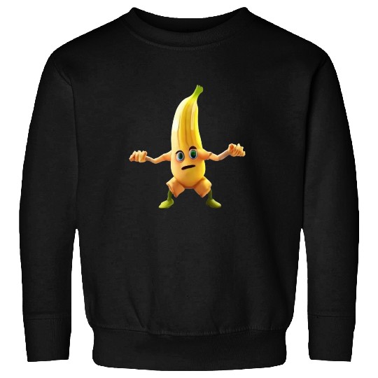 Video game character with a banana Sweatshirts