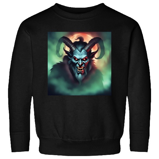 Krampus in Green Fog Sweatshirts