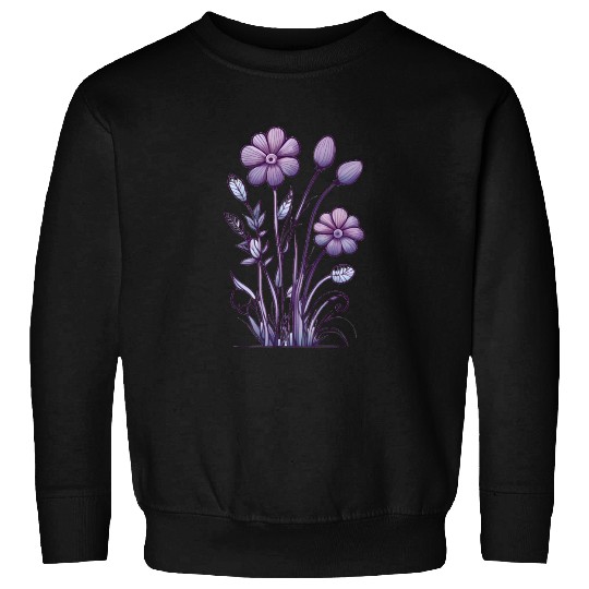Lavender Majesty: A Tapestry of Orchids and Lilacs Sweatshirts