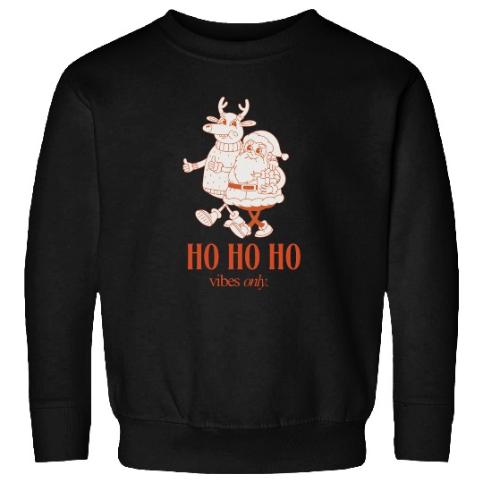 HO HO HO, Hip Vintage Santa and Reindeer Sweatshirts