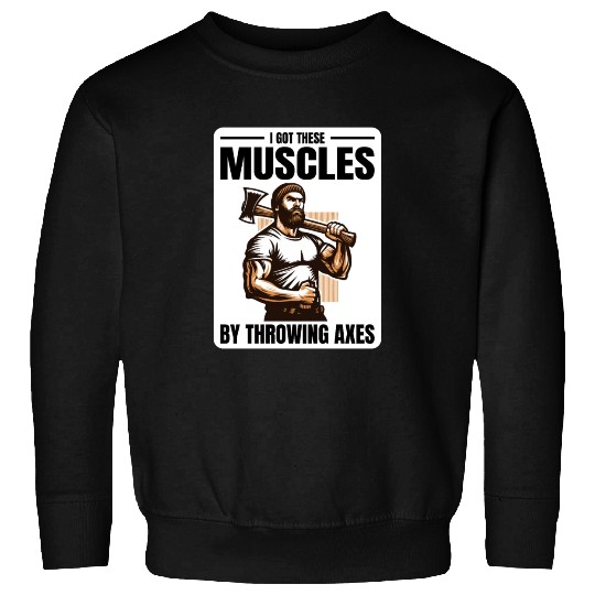 Muscle-Forged Mastery: Lumberjack's Axe Throwing Sweatshirts