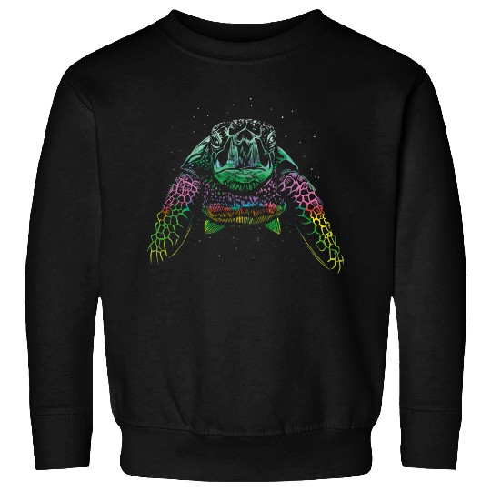 Colorful Turtle Swimming Sweatshirts